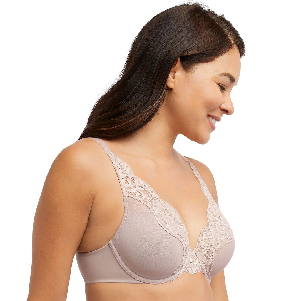 Bali® One Smooth U® Comfort Stretch Lace Underwire Bra DF0084 Color: Currant Purple Size: 40 C
