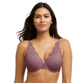 Bali® One Smooth U® Comfort Stretch Lace Underwire Bra DF0084 Color: Currant Purple Size: 40 C